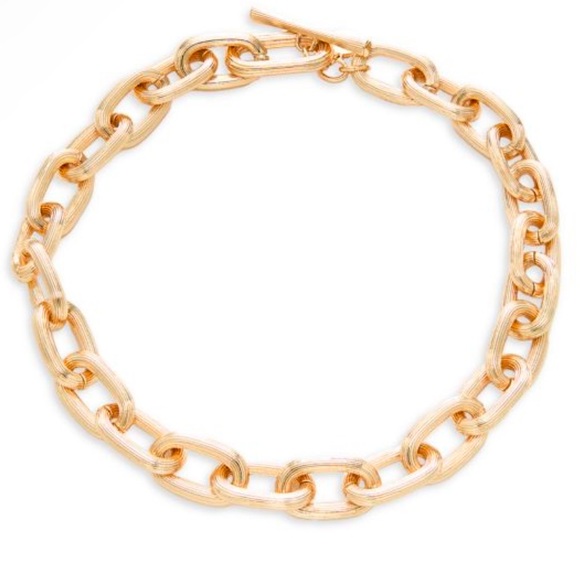 AllSaints Beautiful Gold-Tone Link Chain Necklace 17” New. DUST BAG.. - Picture 7 of 8